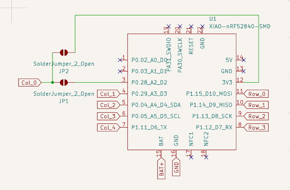 XIAO nRF52840 周りの schematic